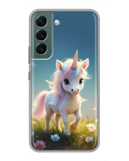 Чехол для Samsung Galaxy S22 с картинкой «Единорог на поляне» Чехол для Samsung Galaxy S22 с картинкой «Единорог на поляне»
