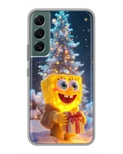 Чохол для Samsung Galaxy S22 з картинкою «Різдвяний Спанч Боб»