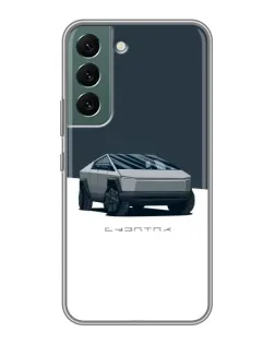 Чохол для Samsung Galaxy S22 з картинкою «Сріблястий Cybertruck Tesla»