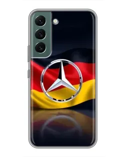 Чехол для Samsung Galaxy S22 с картинкой «Mercedes — флаг Германии»