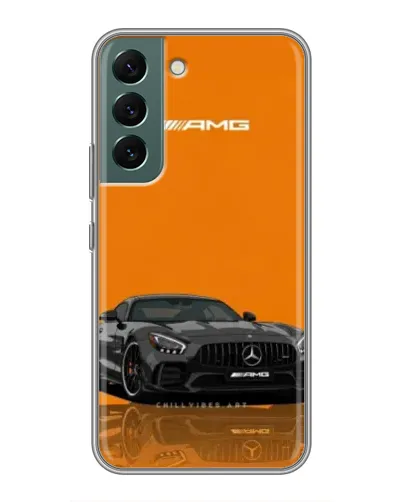 Чехол для Samsung Galaxy S22 с картинкой «Оранжевый Mercedes AMG»