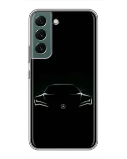 Чехол для Samsung Galaxy S22 с картинкой «Mercedes — силуэт авто»