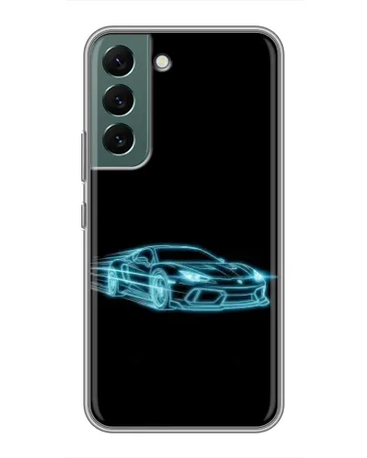 Чехол для Samsung Galaxy S22 с картинкой «Неоновый контур Lamborghini»