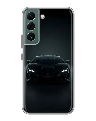 Чехол для Samsung Galaxy S22 с картинкой «Черный Lamborghini Aventador»
