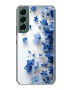 Чехол для Samsung Galaxy S22 с картинкой «Голубой цветочный каскад» Чехол для Samsung Galaxy S22 с картинкой «Голубой цветочный каскад»