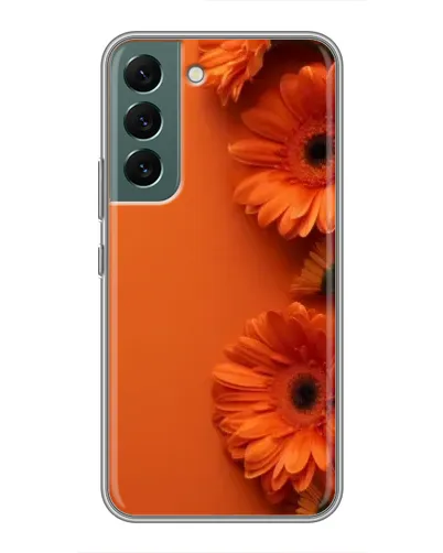Чехол для Samsung Galaxy S22 с картинкой «Оранжевые герберы»