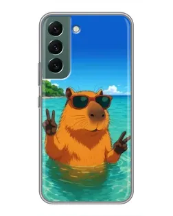 Чехол для Samsung Galaxy S22 с картинкой «Морская капибара»