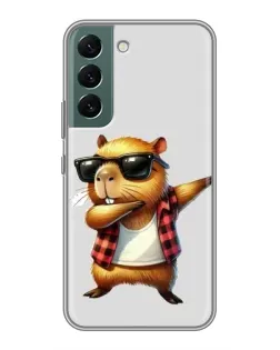 Чехол для Samsung Galaxy S22 с картинкой «Капибара рэпер даб»