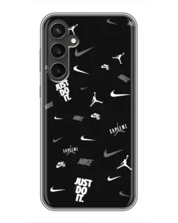 Чехол для Samsung Galaxy S23 FE с картинкой «Nike Black Pattern»