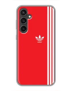 Чехол для Samsung Galaxy S23 FE с картинкой «Красный минимализм Adidas»