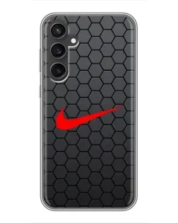 Чехол для Samsung Galaxy S23 FE с картинкой «Nike — карбоновая сетка»