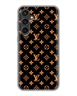 Чехол для Samsung Galaxy S23 FE с картинкой «Золотая монограмма LV»