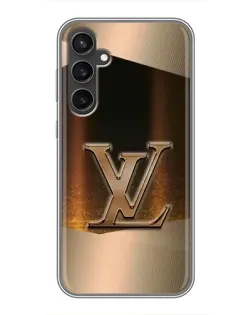Чехол для Samsung Galaxy S23 FE с картинкой «LV — золотое сияние»