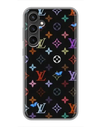 Чехол для Samsung Galaxy S23 FE с картинкой «Цветная монограмма LV»