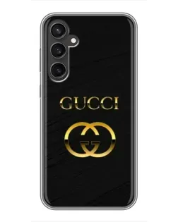 Чохол для Samsung Galaxy S23 FE з картинкою «Золотий логотип Gucci»
