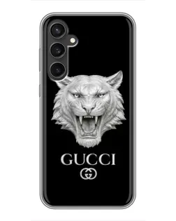 Чехол для Samsung Galaxy S23 FE с картинкой «Gucci — серебряный лев»