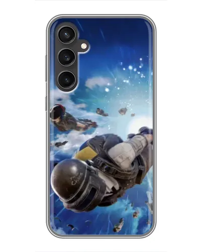 Чехол для Samsung Galaxy S23 FE с картинкой «Десант PUBG — прыжок»