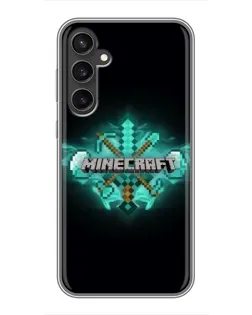 Чехол для Samsung Galaxy S23 FE с картинкой «Minecraft Diamond лого»