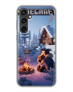 Чехол для Samsung Galaxy S23 FE с картинкой «Зимний Minecraft»