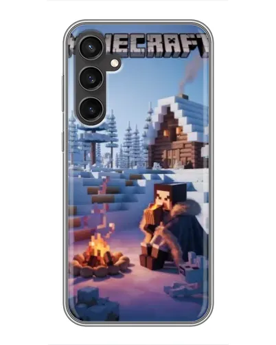 Чехол для Samsung Galaxy S23 FE с картинкой «Зимний Minecraft»