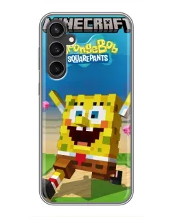 Чехол для Samsung Galaxy S23 FE с картинкой «Губка Боб Minecraft»