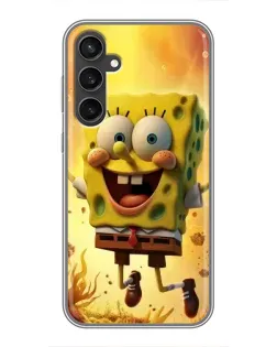 Чехол для Samsung Galaxy S23 FE с картинкой «Губка Боб прыгает»