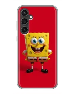 Чехол для Samsung Galaxy S23 FE с картинкой «Спанч Боб на красном»