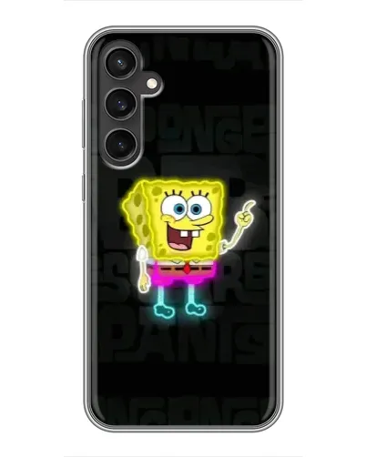 Чехол для Samsung Galaxy S23 FE с картинкой «Неоновый Губка Боб»