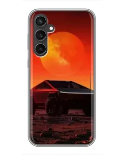Чехол для Samsung Galaxy S23 FE с картинкой «Cybertruck на Марсе»