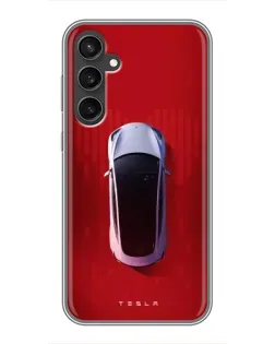 Чехол для Samsung Galaxy S23 FE с картинкой «Tesla Top View»
