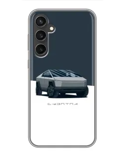 Чехол для Samsung Galaxy S23 FE с картинкой «Серебристый Cybertruck Tesla»
