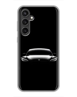 Чехол для Samsung Galaxy S23 FE с картинкой «Фары Tesla Night»