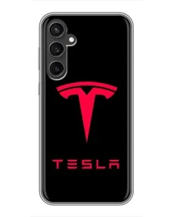 Чехол для Samsung Galaxy S23 FE с картинкой «Tesla Red Logo»