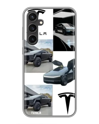 Чехол для Samsung Galaxy S23 FE с картинкой «Коллаж Cybertruck Tesla» Чехол для Samsung Galaxy S23 FE с картинкой «Коллаж Cybertruck Tesla»