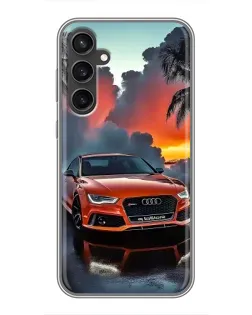 Чехол для Samsung Galaxy S23 FE с картинкой «Audi — закат»
