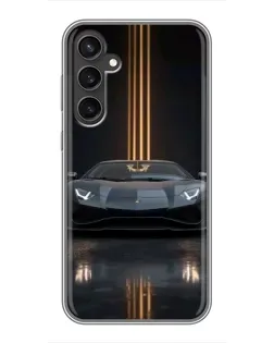 Чехол для Samsung Galaxy S23 FE с картинкой «Lamborghini золотые линии»