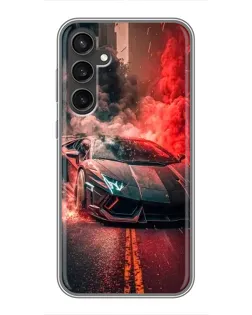 Чехол для Samsung Galaxy S23 FE с картинкой «Lamborghini красный дым»