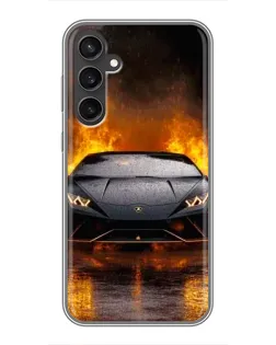 Чехол для Samsung Galaxy S23 FE с картинкой «Lamborghini в огне»