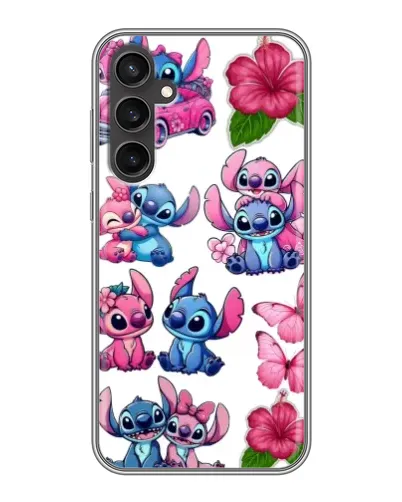 Чехол для Samsung Galaxy S23 FE с картинкой «Стикеры Stitch и Angel»