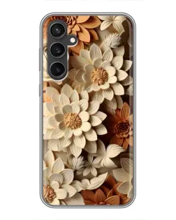 Чехол для Samsung Galaxy S23 FE с картинкой «Бежевый флористический декор»
