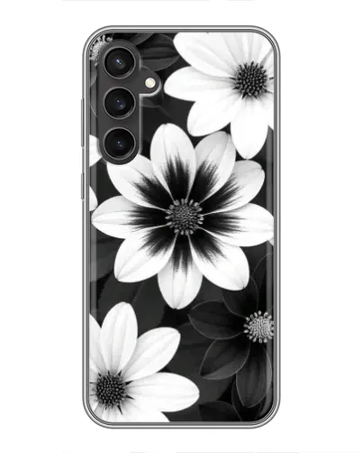 Чехол для Samsung Galaxy S23 FE с картинкой «Монохромные астры»