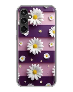 Чехол для Samsung Galaxy S23 FE с картинкой «Ромашки на фиолетовом»
