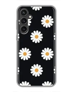 Чохол для Samsung Galaxy S23 FE з картинкою «Ромашки на чорному»