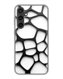 Чехол для Samsung Galaxy S23 FE с картинкой «Белая объемная сетка»
