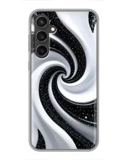 Чехол для Samsung Galaxy S23 FE с картинкой «Черно-белая спираль»