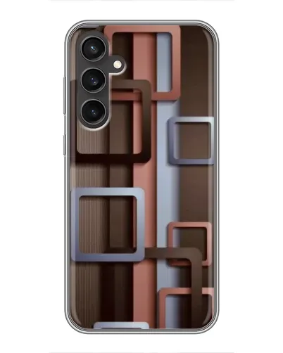 Чехол для Samsung Galaxy S23 FE с картинкой «Коричневые объемные квадраты» Чехол для Samsung Galaxy S23 FE с картинкой «Коричневые объемные квадраты»