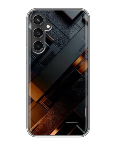 Чехол для Samsung Galaxy S23 FE с картинкой «Черные геометрические блоки» Чехол для Samsung Galaxy S23 FE с картинкой «Черные геометрические блоки»