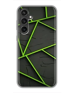 Чехол для Samsung Galaxy S23 FE с картинкой «Зеленые геометрические линии»