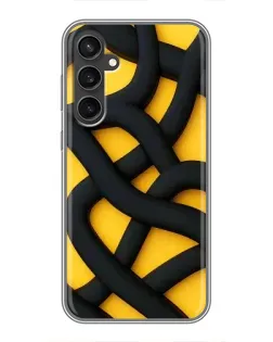 Чехол для Samsung Galaxy S23 FE с картинкой «Черное желтое переплетение»