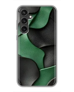 Чехол для Samsung Galaxy S23 FE с картинкой «Зеленые кожаные волны»